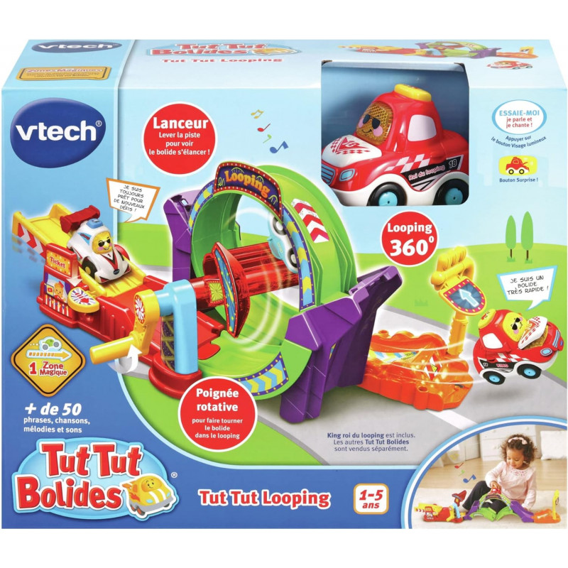 VTech - Tut Tut bolides avec voiture king roi du looping, circuit voitures  enfant cadeau garçon et fille - Dès : 1 an