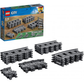 LEGO 60205 City Pack de Rails, Ensemble d'Accessoires d'Extension City Train -  Dès 5 ans