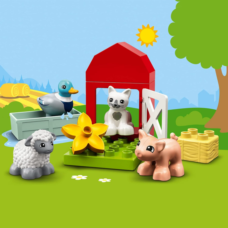 Lego 10949 duplo town les animaux de la ferme jouet avec figurines du  canard cochon et chat pour enfant de 2 ans et + - La Poste