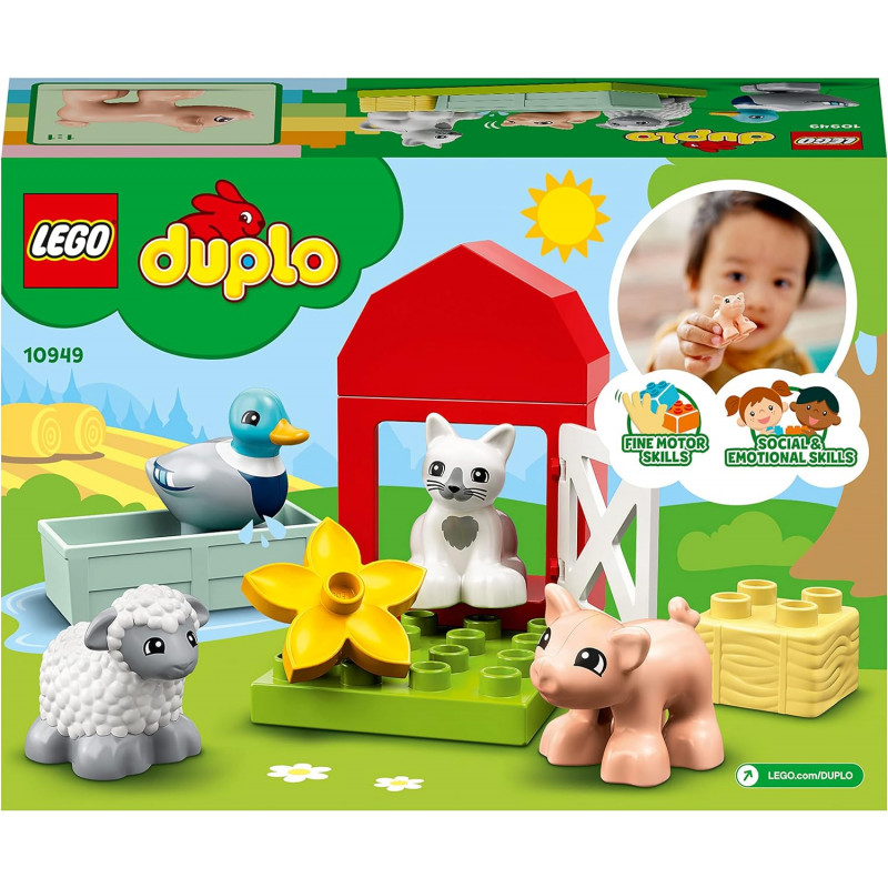 LEGO 10949 duplo town les animaux de la ferme jouet pour les bébés de 2 ans  et plus, avec des figurines animaux de la ferme