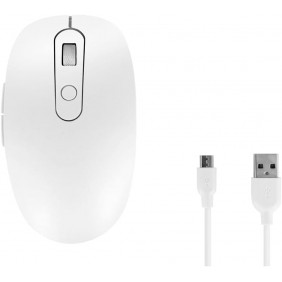 T'nB - Souris - 2 en 1 - 6 boutons - sans fil - Bluetooth, 2.4 GHz - blanc