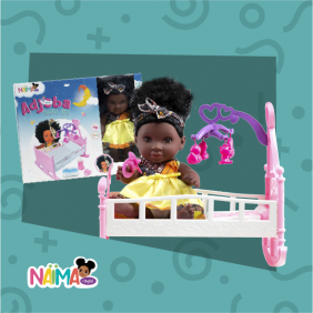 Poupée Naima - Adjoba avec lit - 33 cm - Dès 3 ans