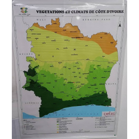 Carte des climats et végétations de côte d'ivoire bache CATI-EG