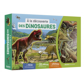 A la découverte des dinosaures - Un livre documentaire, + de 30 pièces magnétiques, un plateau géant aimanté