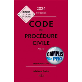 Code de procédure civile annoté Edition 2024, 115e éd. - Grand Format