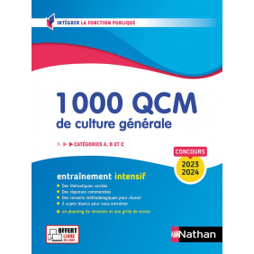 1000 QCM de culture générale - Catégories A, B, C Edition 2023-2024 - Grand Format