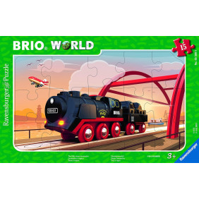 Ravensburger - Puzzle enfants - Cadre 15 pièces - Locomotive à vapeur / BRIO - Pour enfants fille ou garçon - Dès 3 ans