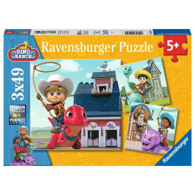 Ravensburger - Puzzle pour enfants - 3x49 pièces - Jon, Min et Miguel / Dino Ranch - Dès 5 ans