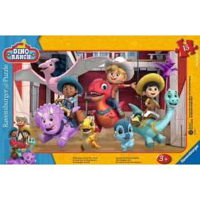 Ravensburger - Puzzle Enfant - Puzzle cadre 15 pièces - En route avec les Dino Rangers !  Dino Ranch - Fille ou garçon dès 3 ans