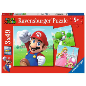 Ravensburger - Puzzle Enfant - Puzzles 3x49 p - Super Mario - Dès 5 ans