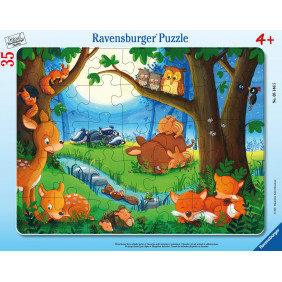 Ravensburger - Puzzle Enfant - Puzzle cadre 30-48 p - Les petits animaux s'endorment - Dès 4 ans