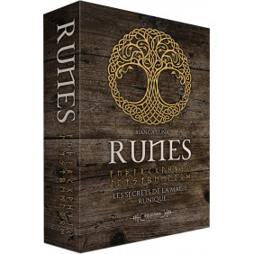 Runes - Les secrets de la magie runique. Coffret avec un livre, 25 runes en bois, un sac en velour - Grand Format