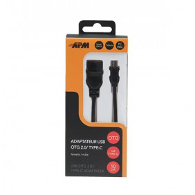Apm adaptateur otg usb 3.0 type-c/usb-a m/f noir 570320