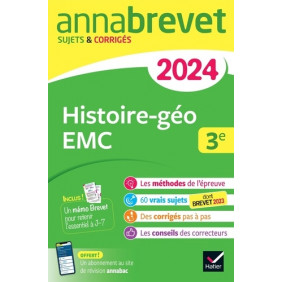 Histoire-Géo Enseignement moral et civique 3e - Sujets & corrigés - Grand Format Edition 2024