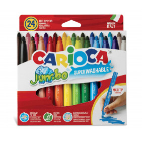 Carioca Jumbo Boîte de 24 feutres de coloriage lavables