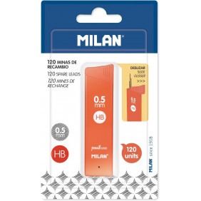 MILAN Blister petite boîte de 120 mines graphite 0.5 mm HB
