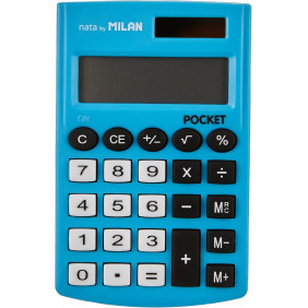 Blister calculatrice Pocket bleue 8 chiffres avec étui