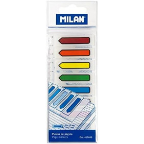 Marque-pages en plastique transparent flèche 8 couleurs
