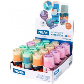 Boîte présentoir 16 taille-crayons-gomme EXTENSION série The Fun - Vendu à l'unité