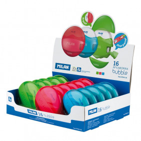 Coffret présentoir 16 gommes avec taille-crayon BUBBLE - Vendu à l'unité