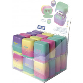 Coffret présentoir 24 taille-crayons COMPACT Sunset - Vendu à l'unité