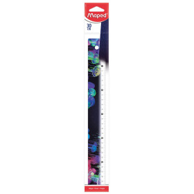 Maped - Règle 30cm Deepsea Paradise - Ergonomique et légère - Triple décimètre avec Graduation en millimètres