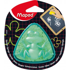 Maped 258600 éponge Sponge Boîte de table, forme triangulaire, vert/jaune