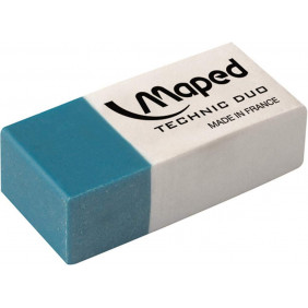 Gomme Maped Technic Duo 511710 - blanc/bleu - Vendu à l'unité