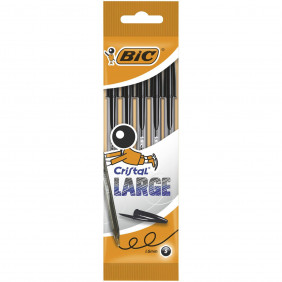 Stylo bic cristal noir pointe moyenne - Vendu à l'unité