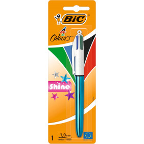 BIC 4 Couleurs Shine Stylo-Bille, Blister de 1