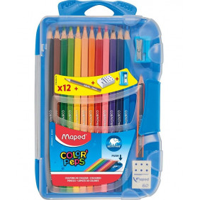 Maped 832032 - Crayons de couleur Color'Peps Smart Box - Boîte Réutilisable