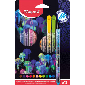 Maped Deepsea Paradise - 12 Feutres Premium - pointe 2,5mm - pochette carton