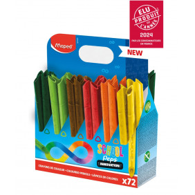 Maped - Crayons de Couleur School'Peps Infinity - 100% Mine, 100% Utilisable - Zéro Déchet - Sans Taillage - Dure Très Longtemps