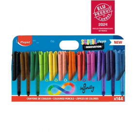 Maped - Crayons de Couleur School'Peps Infinity - Utilisable - Zéro Déchet - Sans Taillage - Dure Très Longtemps