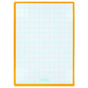 Ardoise blanche 19x26cm, 1 face quadrillée 15x15mm, 1 face unie