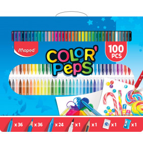 Maped Color'Peps Kit de Coloriage - 36 Crayons de Couleur, 36 Feutres Lavables
