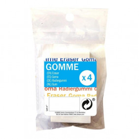4 gommes 1 usage en plastique