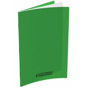 Cahier Classique PP piqué 24x32, 96p./48 feuilles 90g/m², quadrillé 5x5, coloris vert