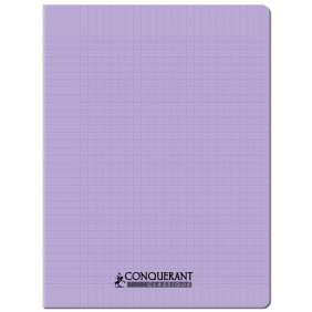 Cahier 96 pages Grands carreaux - 240 x 320 mm - Polypro Lilas Pastel CONQUERANT