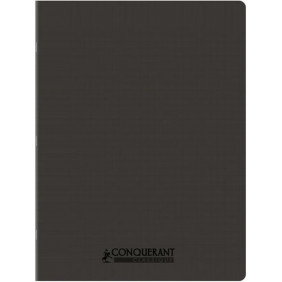 Cahier d'écolier 170 x 220 mm Grands carreaux 96 pages - Polypro Noir CONQUERANT