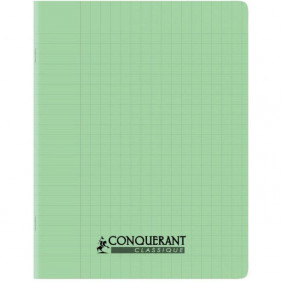 Conquérant Classique - Cahier polypro 24 x 32 cm - 96 pages - grands carreaux (Seyes) - vert clair