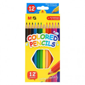 Crayons de couleur hexagonaux M&G - lot de 12 pcs