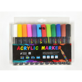 Lot de 12 marqueurs de peinture acrylique M&G APL976E1