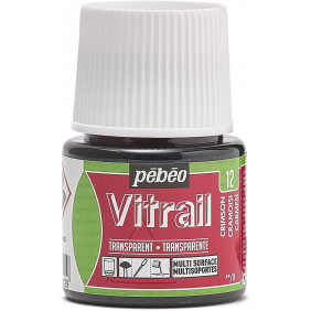 Peinture sur verre base solvant - 45 Ml - Vitrail cramoisi