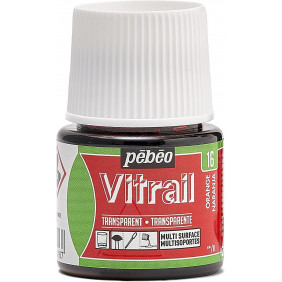 Peinture sur verre base solvant - 45 Ml - Vitrail orange