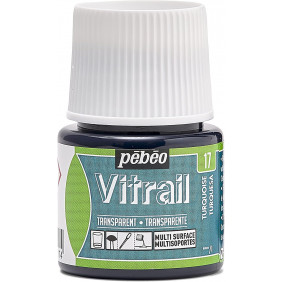 Peinture sur verre base solvant - 45 Ml - Vitrail turquoise