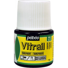 Peinture sur verre base solvant - 45 Ml - Vitrail citron