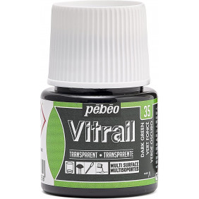 Peinture sur verre base solvant - 45 Ml - Vitrail  Vert Foncé