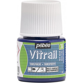 Peinture sur verre base solvant - 45 Ml - Vitrail bleu ciel
