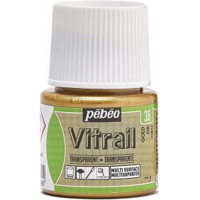 Peinture sur verre base solvant - 45 Ml - Vitrail or